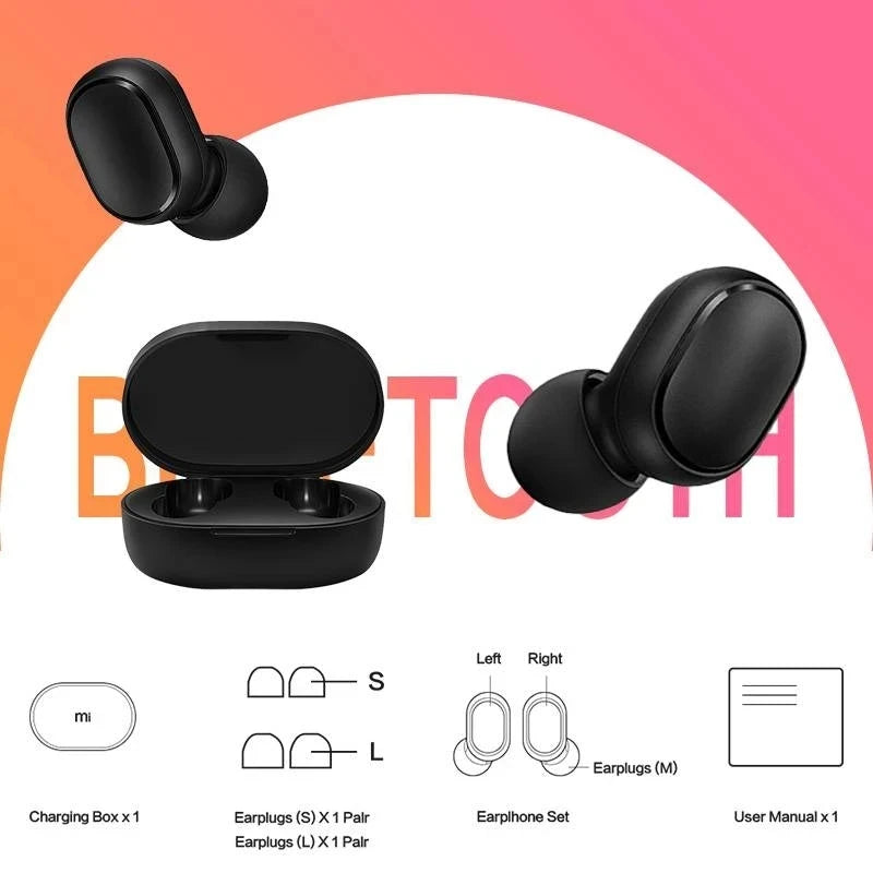 Original xiaomi redmi airdots 2 fone de ouvido tws sem fio bluetooth gaming headset controle ia mi fones para transporte da gota