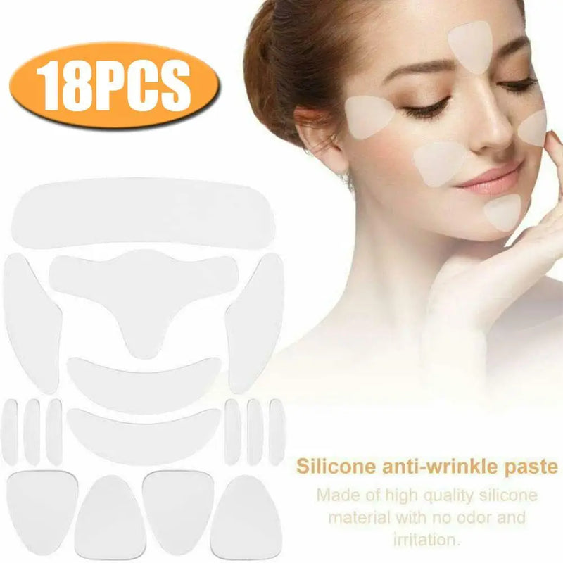 Adesivo de remoção de rugas de silicone tiras de levantamento facial conjunto testa pescoço linha removedor manchas de olho anti envelhecimento da pele