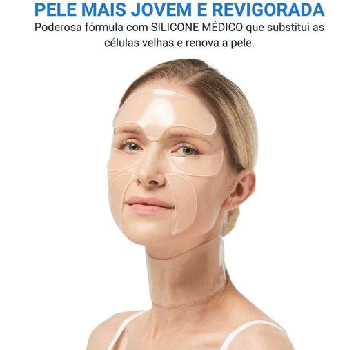 Kit Adesivos de Silicone Anti Rugas e Marcas na Pele